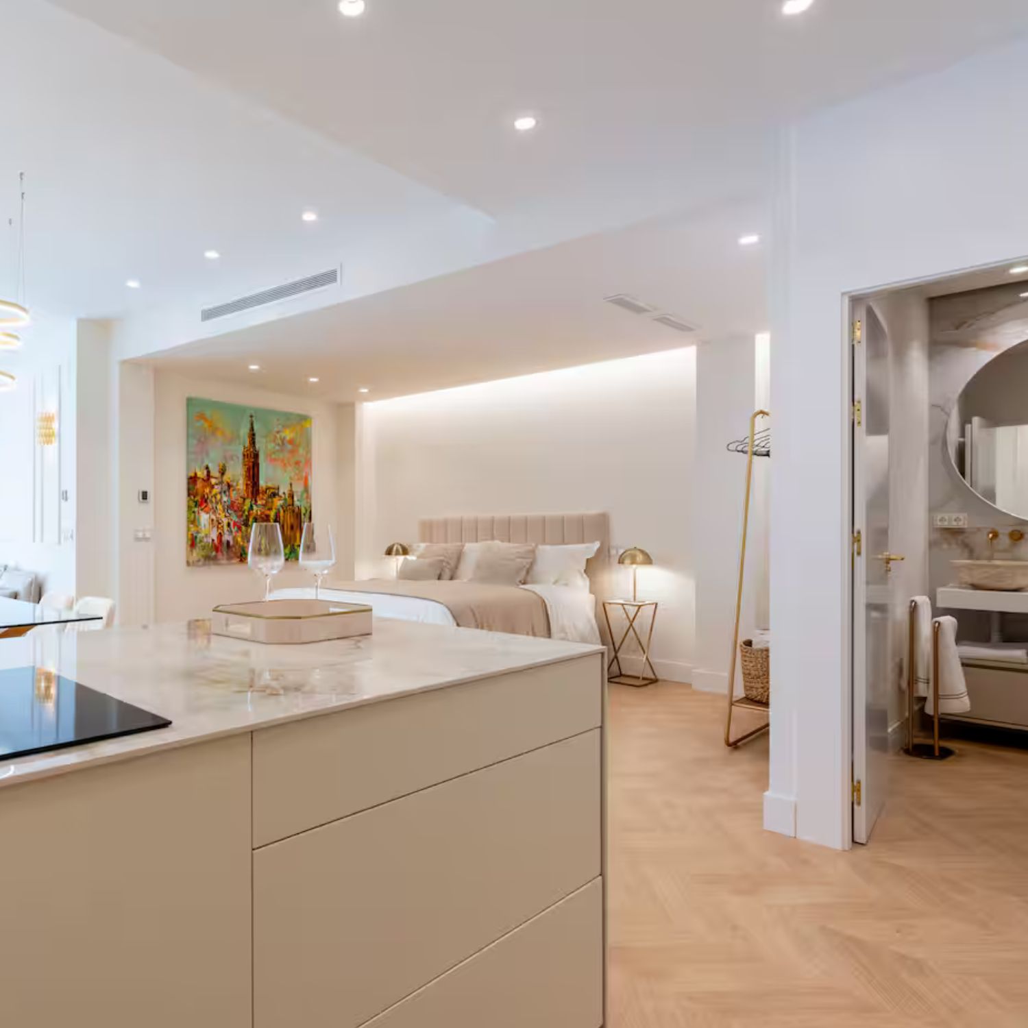 Interior de un apartamento turístico gestionado por Code10 Host en Sevilla